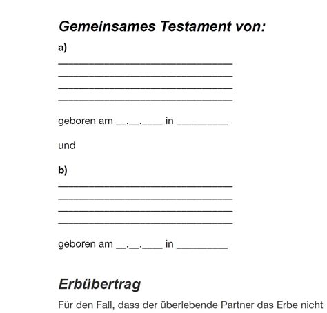 Die kündigung kann somit frühestens zum ablauf dieses zeitraums ausgesprochen werden. Ehegattentestament - Testament Handschriftlich