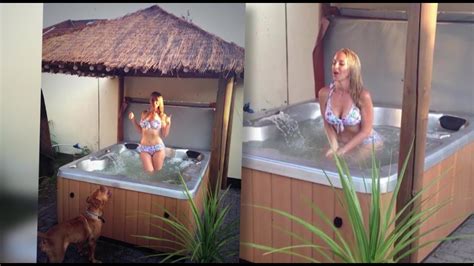 Hot tubs or jacuzzis are a great way to soak and relax, especially when it's super chilly outside in the winter. Josie Gibson Poses in a Bikini in her Back Garden Hot Tub ...