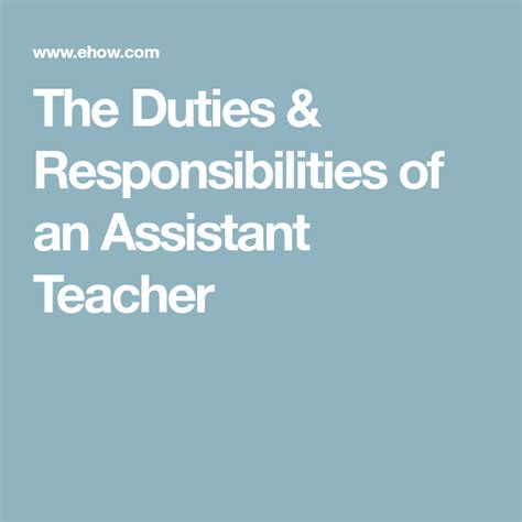 May specialize in a field of computer science, such as the design and function of computers or operations and research analysis. The Duties & Responsibilities of an Assistant Teacher ...