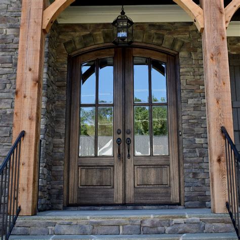 Wooden door grains ideas /gypsum ceiling wood grains design. Miranda 4 Lite Arch-Top Double Entry Door in 2020 | Double ...