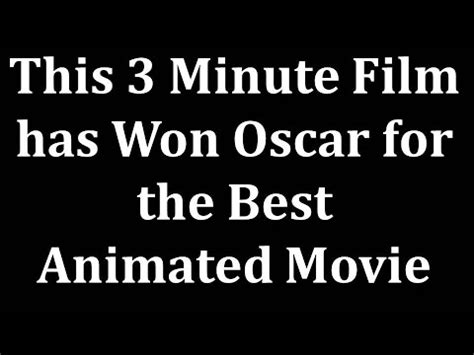 Over the years various disney films have won academy awards. This 3 Minute Animated Short Film Won Oscar Award - YouTube