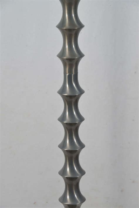 This elegant lamp stands 62 tall and will work well in a living room or office. Pewter, Bamboo Design Floor Lamp at 1stdibs