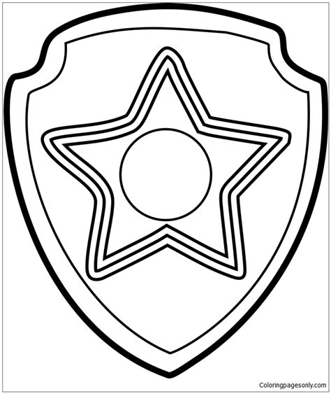 The #1 website for free printable coloring pages. Chase Badge From Paw Patrol Coloring Pages - Cartoons ...