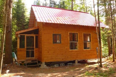 Locate a wide piece of land covered with trees, cut and prepare untreated wood for the cabin. Small Cabin in the Woods: Living The Simple Life Off the Grid