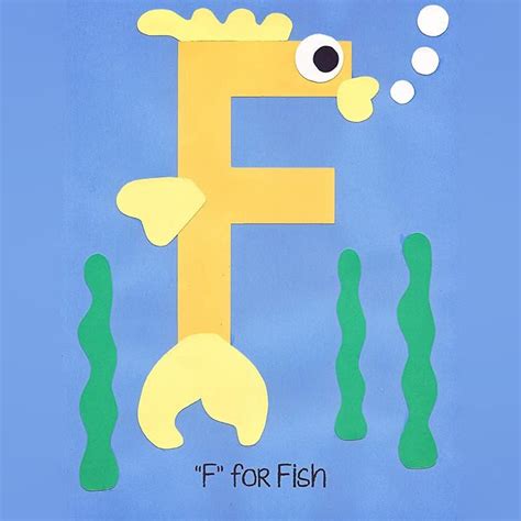 If you want teach the alphabet easy and . Alphabet Art Template - Upper F (Fish) | Alphabet crafts preschool ...