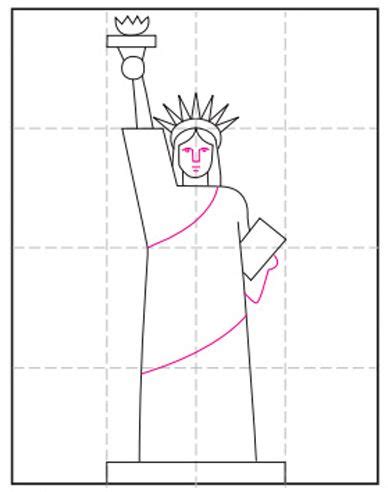 All you need is a marker, paper, and some colored pencils. Draw an Easy Statue of Liberty · Art Projects for Kids in ...