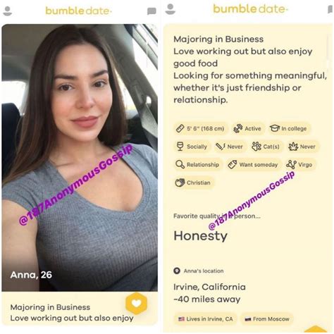Go watch it now and let me know what you think in the comments below. This is Anfisa's bumble dating app profile some of you ...