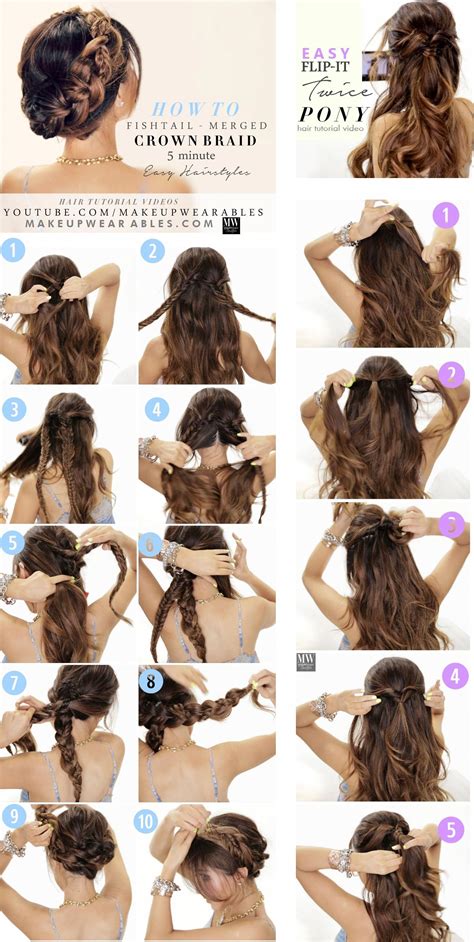 Collection by bianca fessler • last updated 11 weeks ago. easy hairstyles steps - braided updo half-up half-down ...