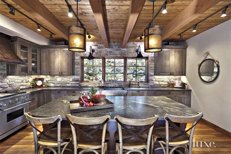 Molds are made from actual stone so each panel is fully textured and stratford faux pillar panel siding. Neutral Mountain Kitchen with Stacked Stone Backsplash ...