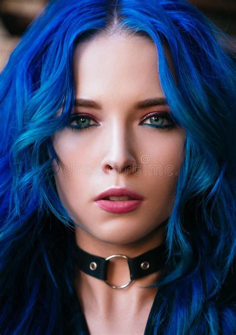 Russian girl /pink pussy masturbating روسية تدلع نفسها امام الكميرة نار. Closeup Portrait Of Blue-haired Beautiful Young Girl ...