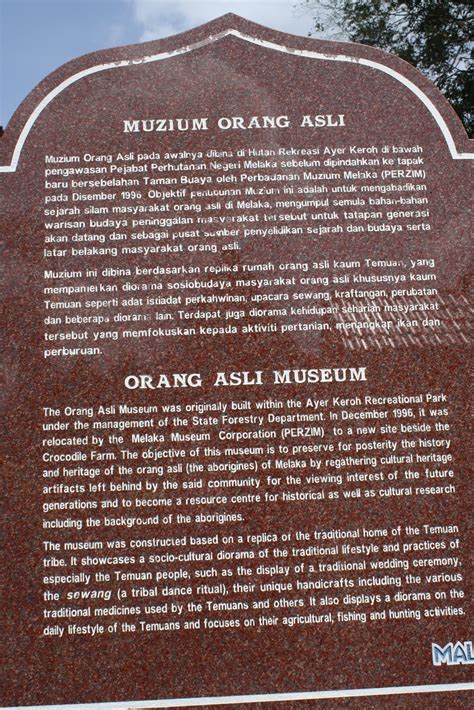 Muzium orang asli) is a museum in gombak, selangor, malaysia that showcases the history and tradition of the indigenous orang asli people. pinatbate alwan: MUZIUM ORANG ASLI