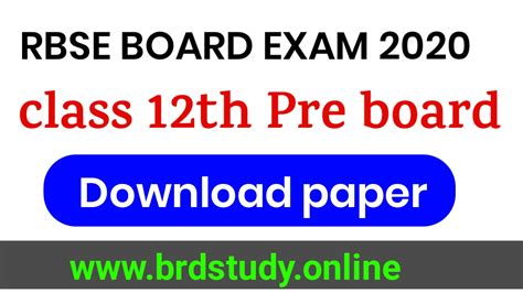 Here you will be able to download class 12 chemistry practical notes and project files in pdf. RBSE CLASS 12TH PRE-BOARD PAPER 2020 DOWNLOAD PDF - brdstudy.online