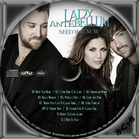 The production on the album was handled by paul worley and lady antebellum. ふくっちの音楽CD/DVDカスタムレーベル LADY ANTEBELLUM - NEED YOU NOW