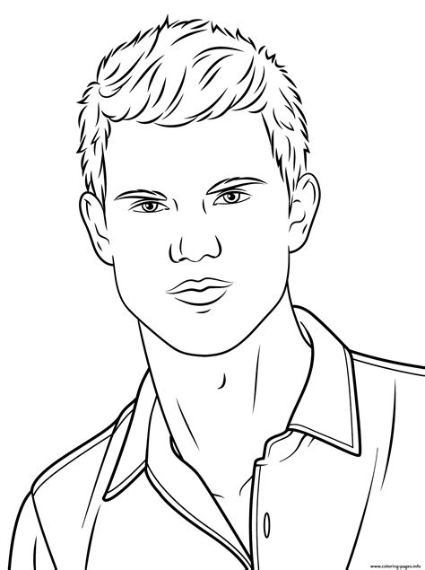Coloring pages for taylor swift (celebrities) ➜ tons of free drawings to color. Taylor Lautner Coloring Pages Printable