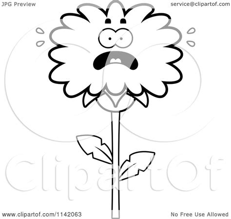 If you like coloring books, you will enjoy this coloring games category. Cartoon Clipart Of A Black And White Scared Dandelion ...