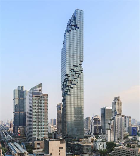 A skyscraper is a tall, continuously habitable building of many stories, often designed there is no official definition or height above which a building may be classified as a skyscraper. The MahaNakhon Skyscraper in Bangkok, Thailand. : architecture