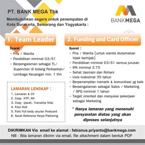 Maybe you would like to learn more about one of these? Loker Driver Bank Di Solo - Ada Lowongan Buat Lulusan Sma ...