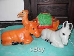 Made of durable colorful blow molded plastic. Vintage Empire Nativity Set Camel Cow Donkey 3 Pc Blow ...