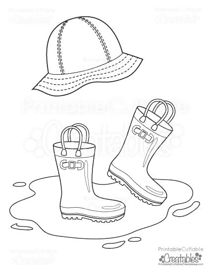 Since we love kids and babies so much we will provide you with free and printable coloring pages! Rainboots & Rain Hat Free Printable Coloring Page
