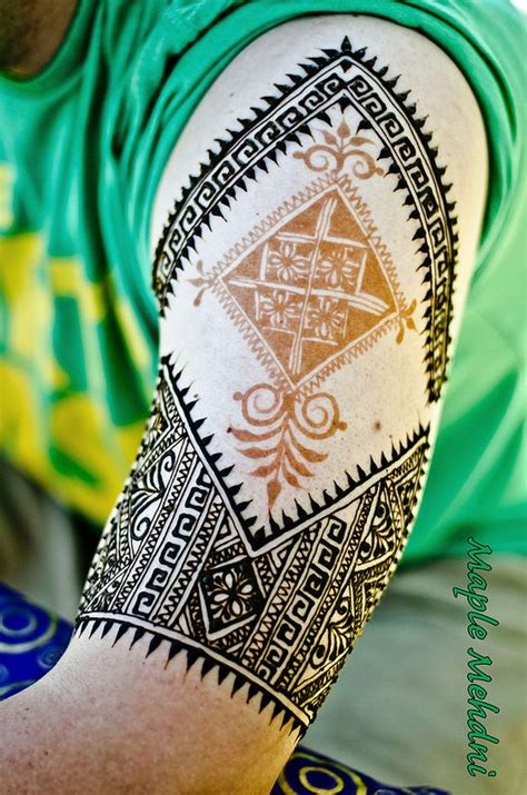 It's temporary, so you can accentuate your body for some period of time, for example, for your vacation and show it off in a cool bikini. Moroccan inspired sleeve | Cool henna designs, Henna ...