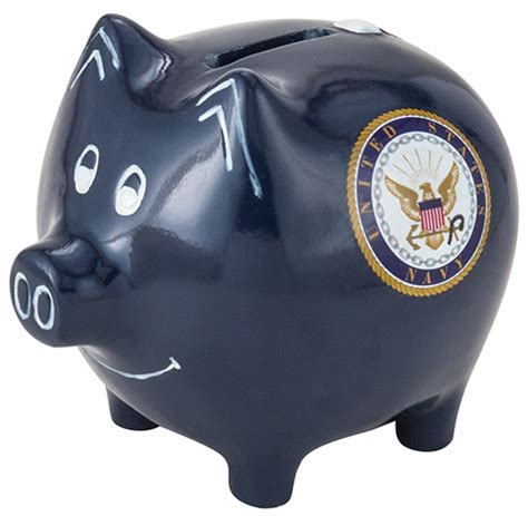 The venerable piggy bank is a gift that children may not fully appreciate until they are much older. M. Cornell Importers, Inc. - Navy Ceramic Piggy Bank