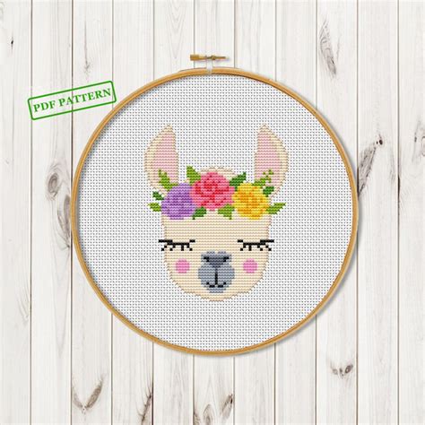 Llama Cross Stitch Cute pattern Funny modern cross stitch ...