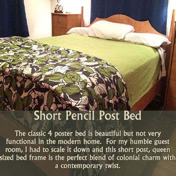 Our tallest wood bed post, the pencil post is an american classic. Short Pencil Post Bed | The Hand Tool School