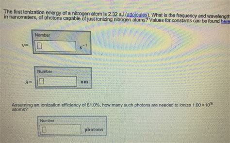 We did not find results for: Solved: The First Ionization Energy Of A Nitrogen Atom Is ...
