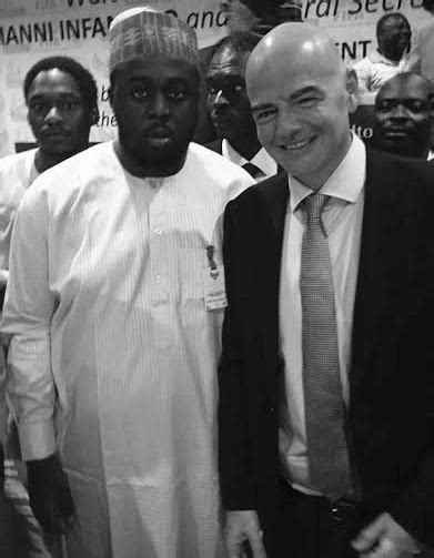 Saraki, who defied the ban on monday, said the suspension should be. Photo: Bukola Saraki's son Seni with FIFA President Gianni ...