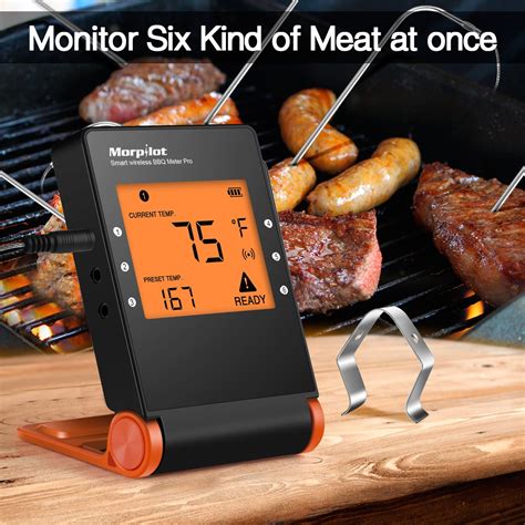 With more than 50 meters range, meatthermometer keeps an eye on your grill so you can enjoy perfectly grilled meat every time.app. Morpilot Wireless Meat BBQ Thermometer for Grilling,APP ...