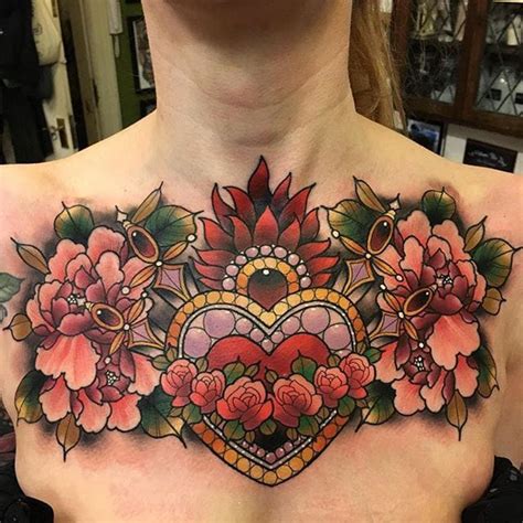 You can get the outline of a rose in black ink, or detailed so that it looks similar to an actual rose. nodes_irFeoGSAEA.jpg (1080×1080) | Chest tattoos for women, Chest piece tattoos