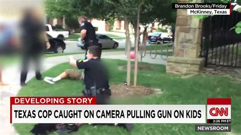 The incident played out at a suburban pool party, not an urban neighborhood struggling with crime and drugs. Out of Control Texas Cop Goes Crazy & Pulls Gun On Little ...