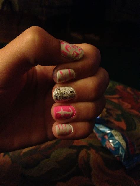 Then, buff your nails with a nail buffer to smooth out any ridges. "Do it yourself" nails. Hot pink & white nail polish ...