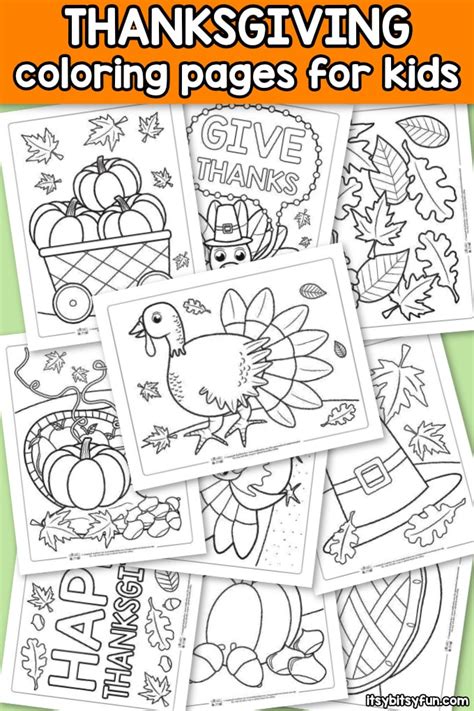 Free printable thanksgiving pumpkins, pilgrims and more, these coloring book pages will keep the kids happy for hours! Thanksgiving Coloring Pages - itsybitsyfun.com