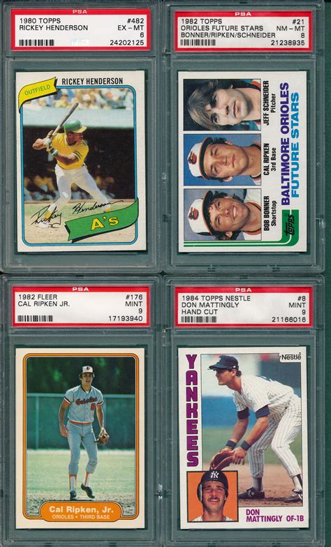 1980 topps #482 rickey henderson psa 7 nm rookie card rc hof. Lot Detail - 1980-85 Lot of (8) Rookie Cards W/ Rickey ...