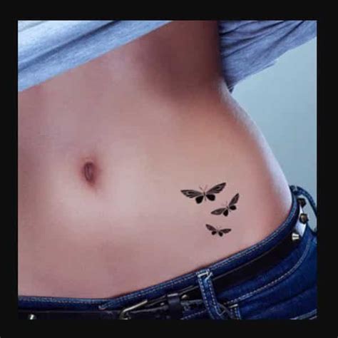 Henna tattoos look very artistic and are very safe on your skin too. butterfly tattoos on stomach | Stomach tattoos, Stomach ...