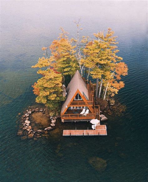 Lake winnipesaukee campgrounds with cabins. This a-frame is on an island in Lake... | Lake ...