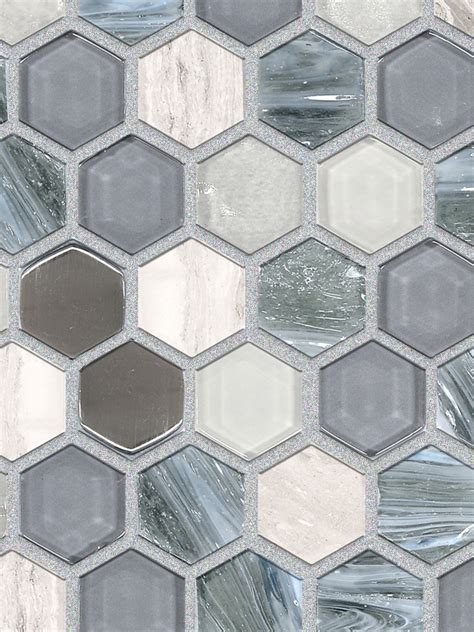 Backsplashes are an easy way to elevate the look and feel of your home. Blue Gray Hexagon Glass Marble Mosaic | Backsplash.com