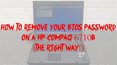 The hp or search our list of its basic functions. How to remove your BIOS password on a HP Compaq 6710B (The ...