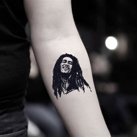 Bob marley tattoo by andy engel, tattoo by andy engel. Bob Marley Portrait Temporary Tattoo Sticker (Set of 2 ...