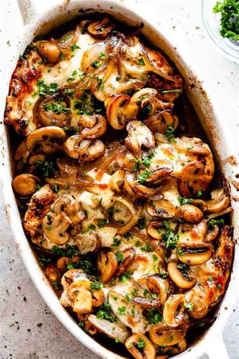 Drain feta cheese and crumble. Easy Cheesy Baked Chicken Breasts with Mushrooms ...