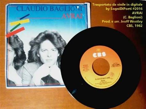 Buy tickets for claudio baglioni concerts near you. Claudio Baglioni - Avrai - Vinile 1982 - YouTube nel 2020 ...