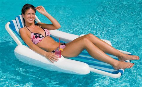 Inflatable chaise lounge pool float. Sunchaser Sling Floating Pool Lounge - NT149
