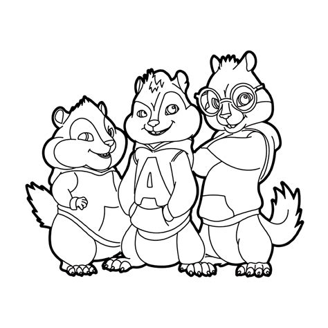 Du findest in dieser kategorie verschiedene motive zum thema tiere zum ausdrucken und ausmalen. Alvin und die Chipmunks: Ausmalbilder & Malvorlagen - 100% ...