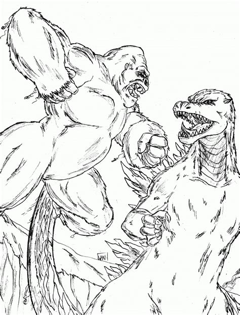 Printable king kong vs godzilla 1962 movie coloring page. Godzilla vs Kong Coloring Pages - Free Printable Coloring ...