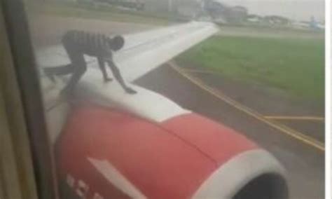 Give these edgy(get it?) plants what they want. Drama as man climbs roof-top of Azman aircraft at Lagos ...