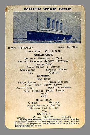 It was very lively and every night, there would be a party where there would be no. Third Class Dining - The R.M.S. Titanic: 1912