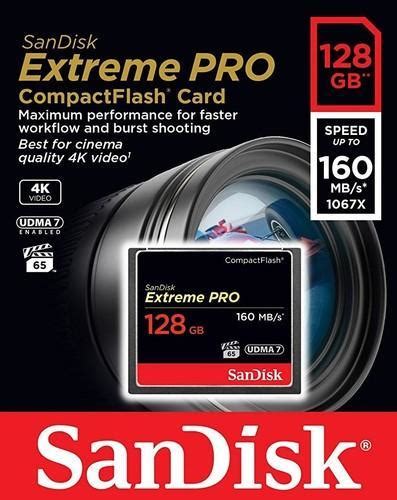 Extreme speeds of up to 525mb/s read and 450mb/s write with write speeds of up to 450mb/s 5 , the card lets you capture multiple frames per second get the most out of your professional camera with the high performance, capacity, and reliability of a sandisk card. Sandisk Extreme PRO 128GB Compact Flash Memory Card ...