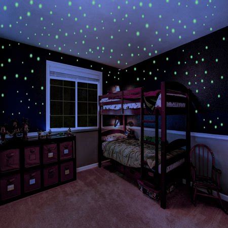 Glow in the dark 500 star decals with 5 distant shooting stars 3d ceiling decals. Glow in the Dark Stars for Kids Self Adhesive Glowing Star ...