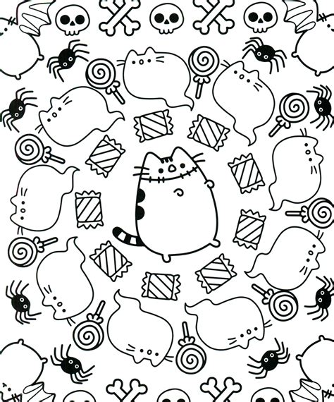 ⭐ free printable pusheen coloring book. Kolorowanka Pusheen śni o sobie jako duchu - Kolorowanki ...